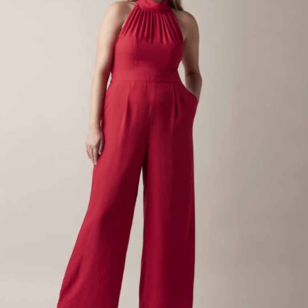 Jason Wu (XL) Red Halter Jumpsuit
